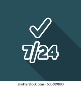 Check 7/24 services - Vector web icon