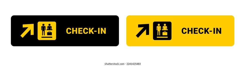 check in airport sign vector or check in airport isolated on white background. Best check in airport sign vector. check in airport icon vector for content about airports. The best sign isolated.