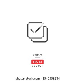 Check all outline icon, EPS10 - Vector