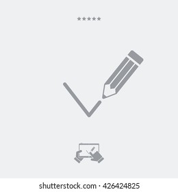 Check of approing marked with pencil