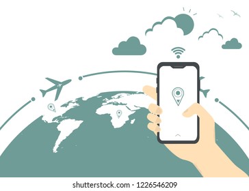 Check in around the world concept