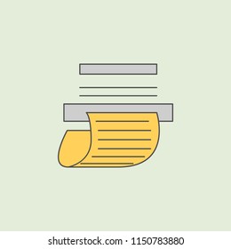 check from ATM icon. Element of banking icon for mobile concept and web apps. Field outline check from ATM icon can be used for web and mobile