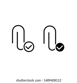 Check attachment icon. With outline and glyph style