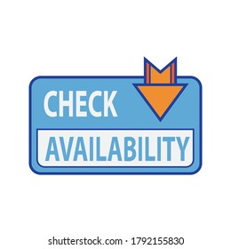 Check Availability Label Icon Vector