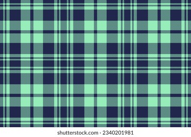 Check background fabric of textile tartan plaid with a seamless texture pattern vector in dark and turquoise colors.