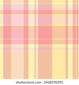 Check background tartan of texture fabric seamless with a vector plaid pattern textile in red and light colors.