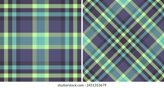 Check background texture of vector tartan plaid with a seamless textile pattern fabric. Set in dark colors for luxury bedding sets.