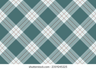 Check background vector of plaid seamless pattern with a texture tartan fabric textile in white and cyan colors.