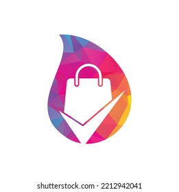 Check bag drop shape concept logo icon. Check Shopping Logo Template, Icon, Symbol - Vector