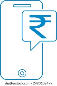 Ilustración vectorial de iconos de saldo de cheque, icono de banca móvil, icono de saldo móvil, icono de saldo de cheque, arte e ilustración, dólar en teléfono, saldo digital, pago por teléfono, pago en línea