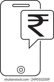 Ilustración vectorial de iconos de saldo de cheque, icono de banca móvil, icono de saldo móvil, icono de saldo de cheque, arte e ilustración, dólar en teléfono, saldo digital, pago por teléfono, pago en línea