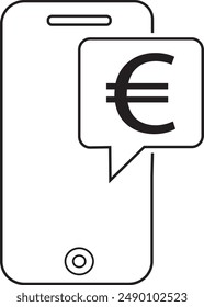 Ilustración vectorial de iconos de saldo de cheque, icono de banca móvil, icono de saldo móvil, icono de saldo de cheque, arte e ilustración, dólar en teléfono, saldo digital, pago por teléfono, pago en línea
