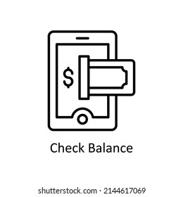 Check Balance vector outline icon for web isolated on white background EPS 10 file
