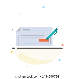 Check, Bank, Bank Check, Business, Finance, Money Abstract Flat Color Icon Template