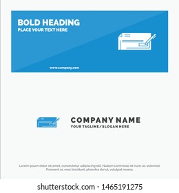 Check, Bank, Bank Check, Business, Finance, Money Solid Icon Website Banner and Business Logo Template. Vector Icon Template background
