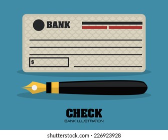 check bank graphic design , vector illustration