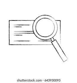 check bank with magnifying glass