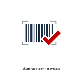 Check Barcode Icon Logo Design Element