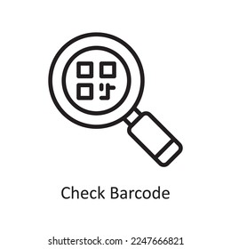 Check Barcode Vector Outline Icon Design illustration. Product Management Symbol on White background EPS 10 File