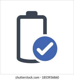 Check battery icon, vector graphics