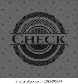 Check black badge. Vector Illustration. Detailed.