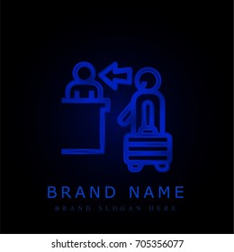 Check in blue chromium metallic logo