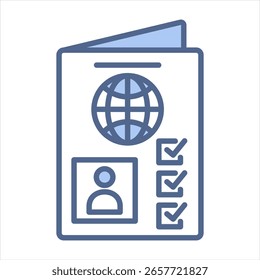 Comprobar la Ilustración vectorial del icono azul