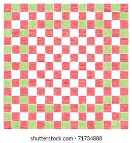 check board red and green drawing