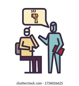 Check body temperature Icon. symbol of activity or illustration to deal with the corona virus