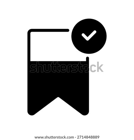 Check Bookmark Line Icon, Outline Symbol for Saved Page, Favorite Item, Reading List, Memory Marker, and Important Note. Vector Sign Icon.