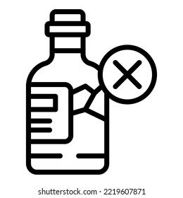 Check bottle icon outline vector. Product quality. Safety control