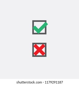 Check box. Check box approved and declined icon. Check box icon.