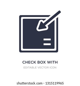 check box with cursor icon on white background. Simple element illustration from UI concept. check box with cursor icon symbol design.