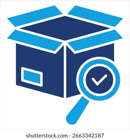 Casilla de verificación Ilustración vectorial de icono azul plana