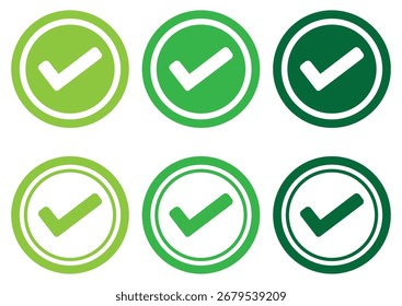 Check box icon. checkmark icons in green tick box. Vector illustration.