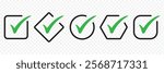 check box icon with correct, accept checkmark icons green tick box, check list circle frame - checkbox symbol sign. check mark box square frame