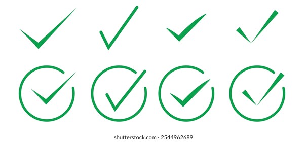 check box icon with correct, accept checkmark icons green tick box, check list circle frame - checkbox symbol sign.  333