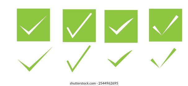 check box icon with correct, accept checkmark icons green tick box, check list circle frame - checkbox symbol sign.  333