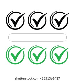 check box icon with correct, accept checkmark icons green tick box, check list circle frame - checkbox symbol sign. check mark box square frame