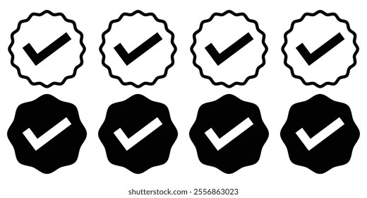 Check box icon with correct, accept checkmark icons. Check box icon vector illustration eps 10.