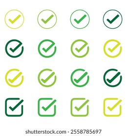 check box icon with correct, accept checkmark icons green tick box, check list circle frame - checkbox symbol sign. check mark box square frame