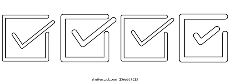 check box icon with correct, accept checkmark icons green tick box, check list circle frame - checkbox symbol sign. check mark box square frame