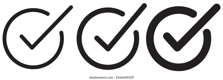 check box icon with correct, accept checkmark icons green tick box, check list circle frame - checkbox symbol sign. check mark box square frame