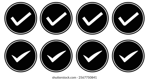 check box icon with correct, accept checkmark icons . yes, approved concept.  vector illustration eps 10.