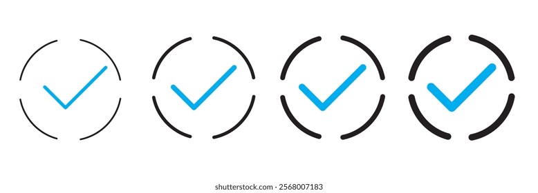 Check box icon with correct, accept checkmark icons tick box checked. 111
