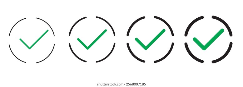 Check box icon with correct, accept checkmark icons tick box checked. 111