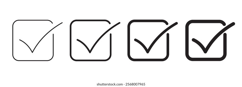 check box icon with correct, accept checkmark icons green tick box, check list circle frame - checkbox symbol sign. 111