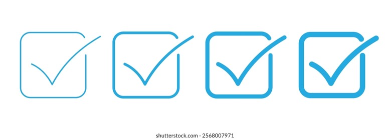 check box icon with correct, accept checkmark icons green tick box, check list circle frame - checkbox symbol sign. 111