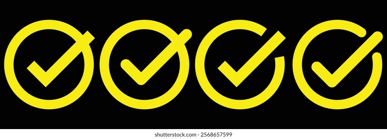 check box icon with correct, accept checkmark icons green tick box, check list circle frame - checkbox symbol sign. check mark box square frame. checkmark vector, checkmark icon set, approved symbol. 