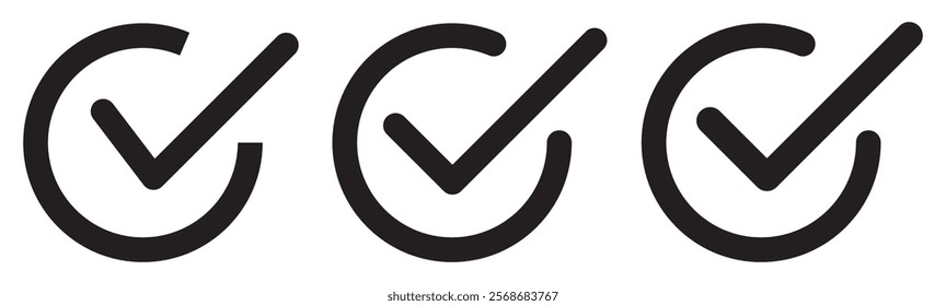 check box icon with correct, accept checkmark icons green tick box, check list icon . checkbox symbol sign. check mark box square frame. 